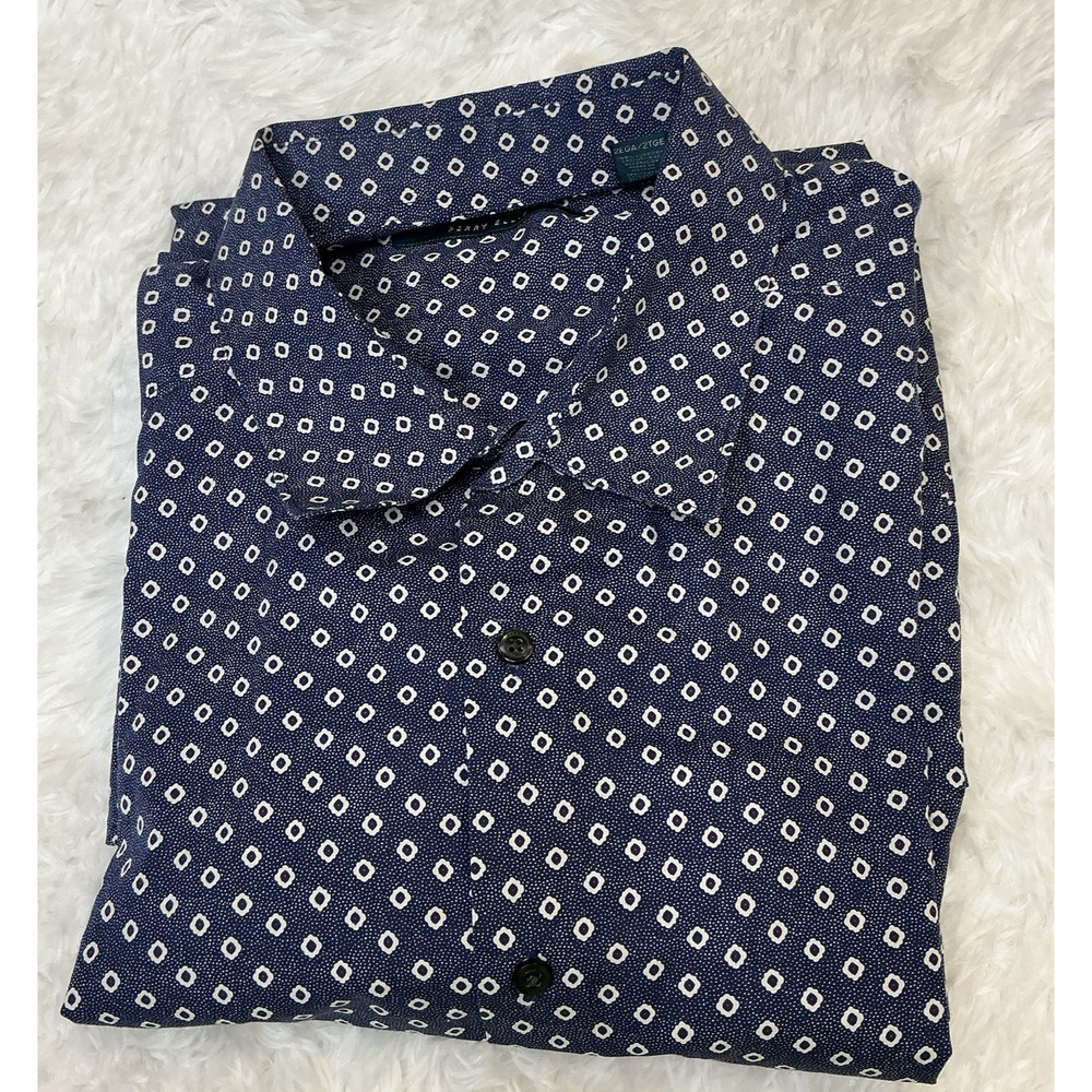 Perry Ellis Men’s 2 Xl Tall Button Down Long Sleeve 100% Cotton Shirt